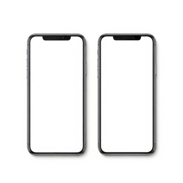 Two identical smartphone mockups with notches displayed side by side
