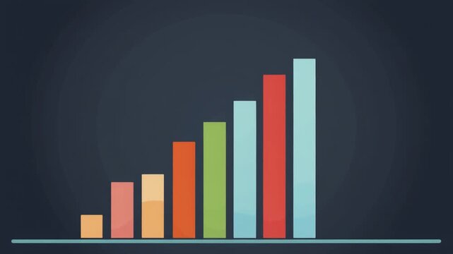 Gradual increase in bar heights representing growth or progress visually