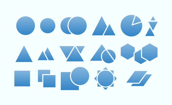 Abstract Geometric Shapes Icons Set &ndash; Circles, Triangles, Polygons and Minimal Design Elements