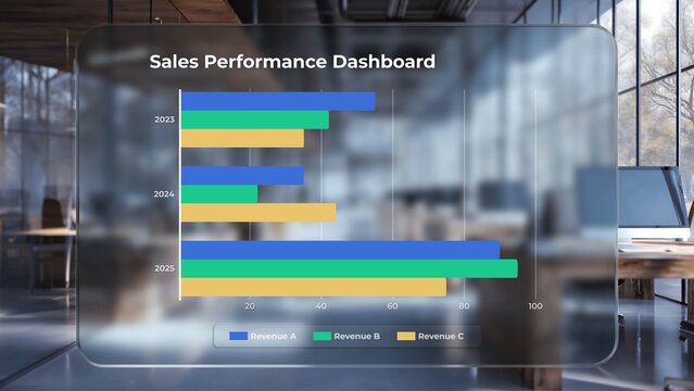 Glass UI Business Analytics Chart