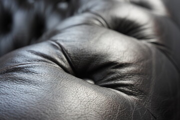 Fototapeta premium Leather sofa with button tufted upholstery