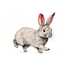 Fototapeta premium Rabbit sketch cartoon drawing.