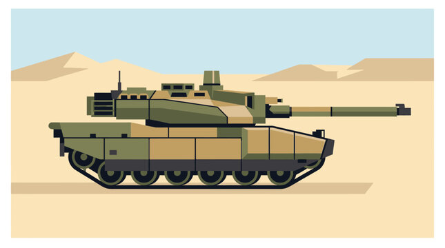 leclerc main battle tank french military vehicle vector illustration