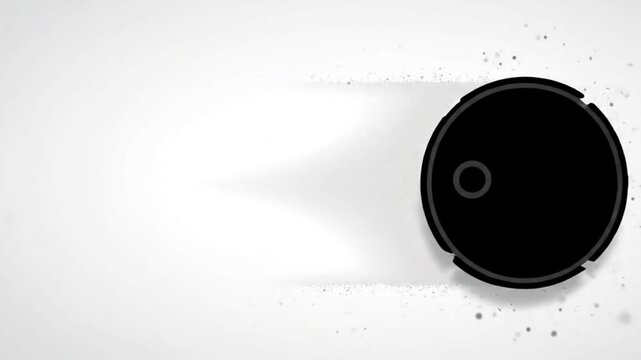 silhouette of a robotic vacuum cleaner video