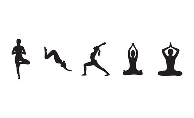 Obraz premium Yoga poses, woman fitness icons