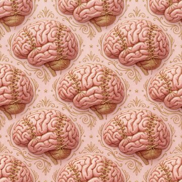 Seamless Pattern of Anatomical Brains with Gold Stitching
