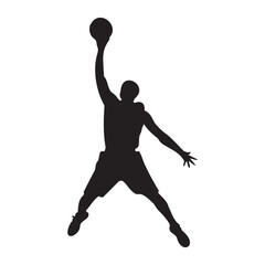 Basketball Player Dunking Silhouette © Biddut