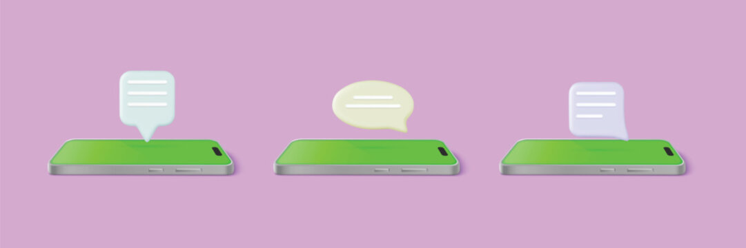 Smartphone messaging concept with speech bubbles for mobile communication and chat interface design