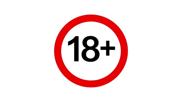Age Verification 18+ Symbol Isolated on White Background