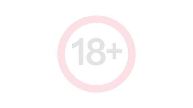Age Verification 18+ Symbol Isolated on White Background
