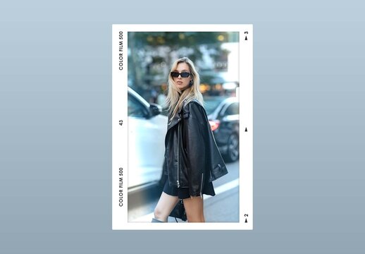 Analog Film Frame Template, Retro Photo Border & Vintage Polaroid Mockup Overlay