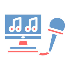 Obraz premium Karaoke Screen Vector Icon