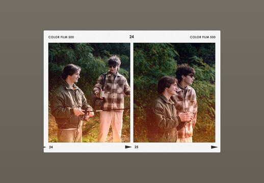 Analog Film Frame Template, Retro Photo Border & Vintage Polaroid Mockup Overlay