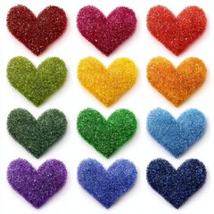 Obraz premium These cute glitter hearts are set for your decorative use