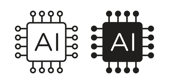 AI chip icon concepts pack. icon set vector illustrations eps10