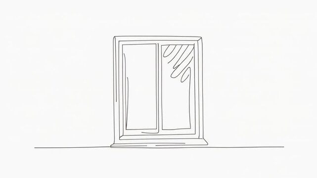 A line-drawing of a rectangular mirror with a crack in the glass