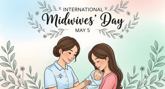 Celebrating international midwives&rsquo; day with a caring moment between midwife and mother