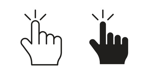 Obraz premium Hand click icon concepts pack. icon set vector illustrations eps10