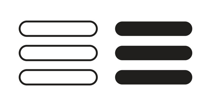 Hamburger menu icon concepts pack. icon set vector illustrations eps10