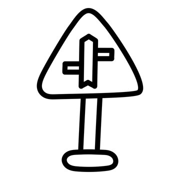 A linear design icon of staggered junction board  