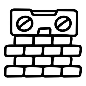 Linear design icon of level tool