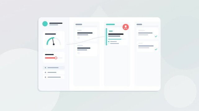 Digital Task Management Icon Set and Dashboard UI Bundle