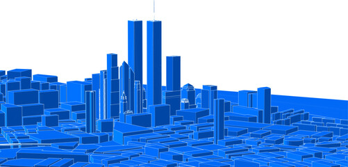 Fototapeta premium modern city architectural landscape sketch 3d illustration 
