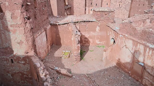 Ancient Telouet Kasbah ruins in Morocco revealing the facade