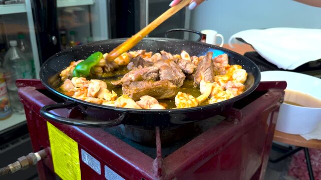 chilean paella seafood rice traditional dish with shellfish flavors recipe