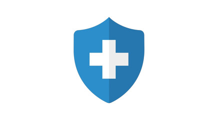 Obraz premium Medical shield symbol representing healthcare protection and safety concept on white background