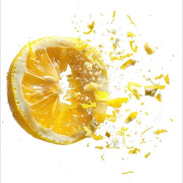 Dried lemon explosion food background exploding.
