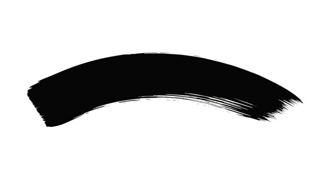 Abstract Black Paint Brush Stroke on White Background
