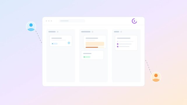 Project Management Dashboard Icon Set and UI Workflow Elements