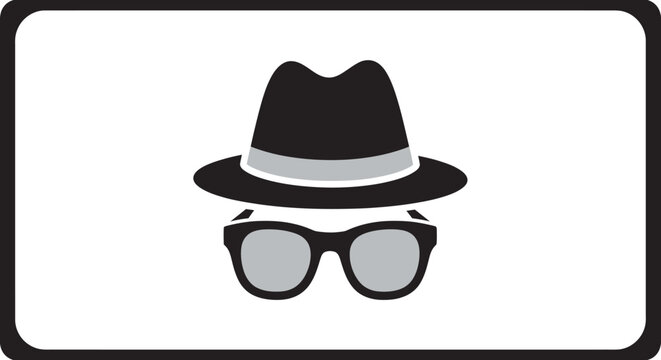 Minimalist Spy Illustration Depicting Intrigue and Secrecy, Perfect for Designs