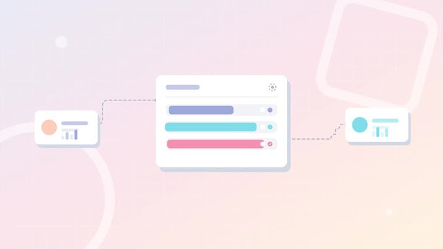 Set of UI Workflow and Process Data Visualization Icons