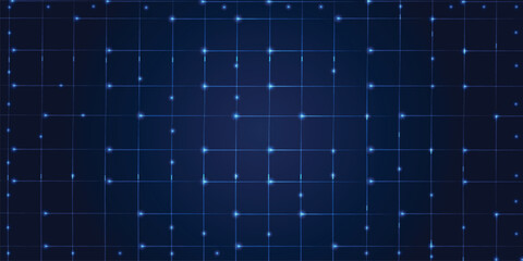 Abstract blue digital grid background with glowing light nodes © AbdulMarufDs