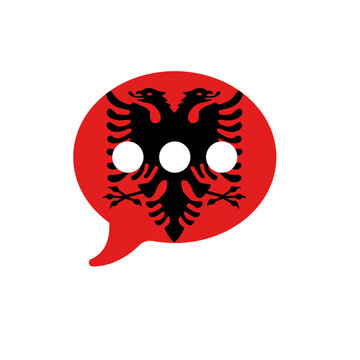 Albania Flag Caht Bubble In Icon