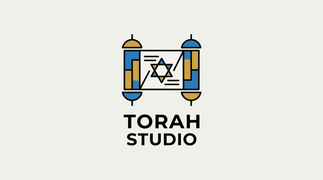 Jewish Torah Scroll Star Symbol.