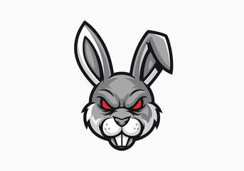 Obraz premium Aggressive rabbit head mascot vector art: Gaming logo - Gaming Mascot - esport mascot vector illustration Logo, Mascot, E-Sport, vector mascot - Mascot Logo
