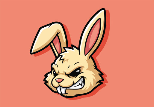 Angry rabbit mascot character vector illustration: Gaming logo - Gaming Mascot - esport mascot vector illustration  Logo, Mascot, E-Sport, vector mascot - Mascot Logo