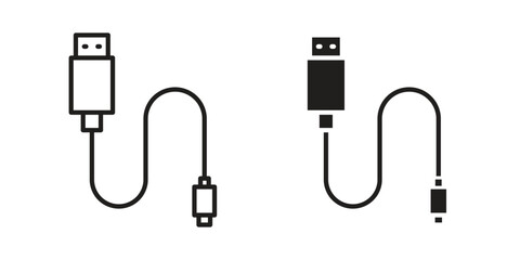Obraz premium USB cable icon concepts pack. icon set vector illustrations eps10