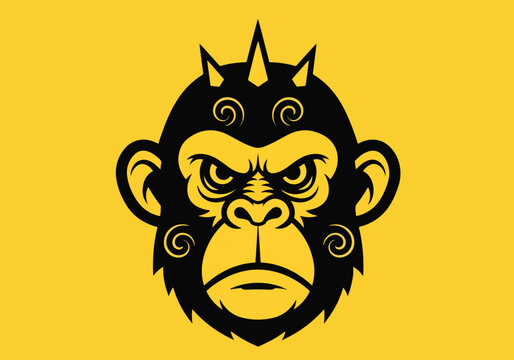 Angry monkey face vector illustration: Gaming logo - Gaming Mascot - esport mascot vector illustration  Logo, Mascot, E-Sport, vector mascot - Mascot Logo