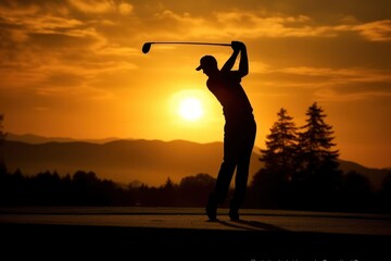 Obraz premium Golf silhouette photography outdoors weaponry nature.