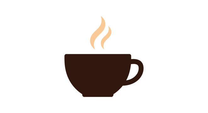 A warm coffee cup emitting steam, perfect for illustrating various caffeine related themes