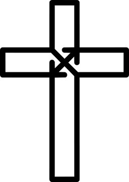 Black Cross Symbol Icon.
