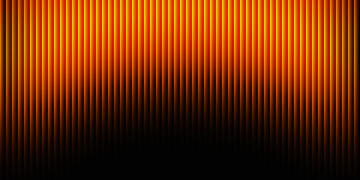 Vibrant abstract background featuring numerous parallel vertical lines with a warm orange and red gradient, creating a dynamic and energetic visual effect that fades into darkness.
