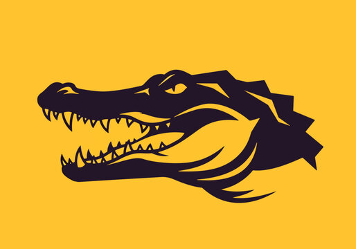 Minimalist alligator head icon: Gaming logo - Gaming Mascot - esport mascot vector illustration  Logo, Mascot, E-Sport, vector mascot - Mascot Logo