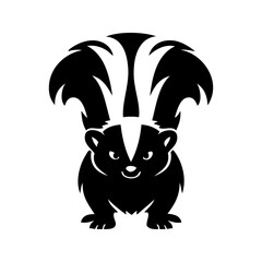 Logotipo con dibujo minimalista con líneas de una mofeta vista de frente  © teracreonte