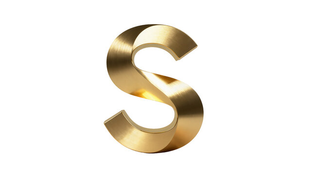Metallic Gold Letter S Monogram Logo Design Element