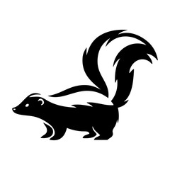 Logotipo con dibujo minimalista con líneas de una mofeta de perfil © teracreonte